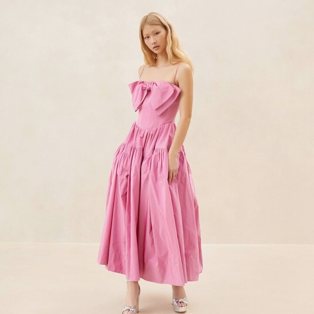 Loeffler Randall: Josafina Pink Bow Midi Dress NBW